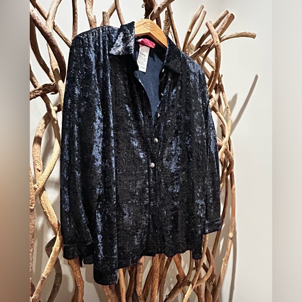 90’s Velvet Button-Up Shirt